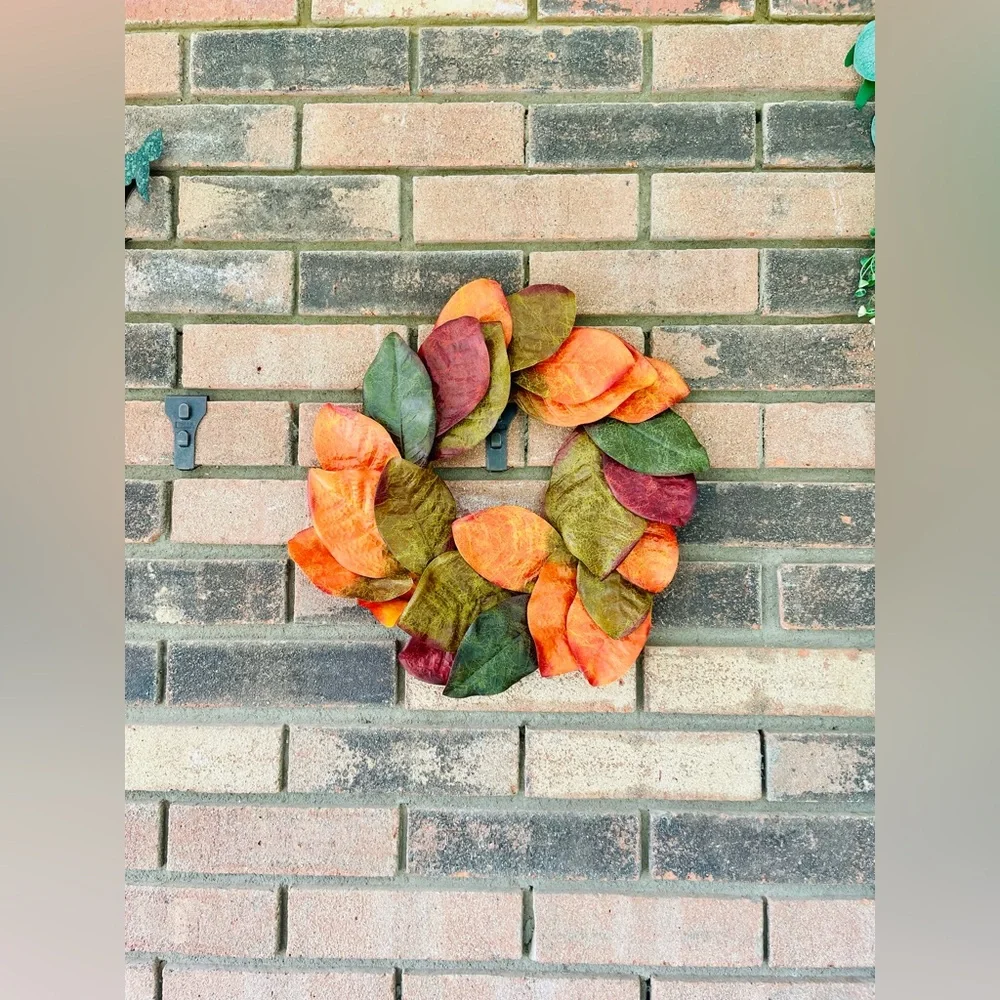 *Fall Magnolia Leaves Wreath, 14”